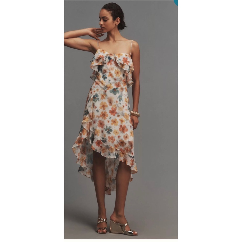 Anthropologie Sleeveless Asymmetric Ruffled Midi Dress

Floral Ruffle Midi Dress